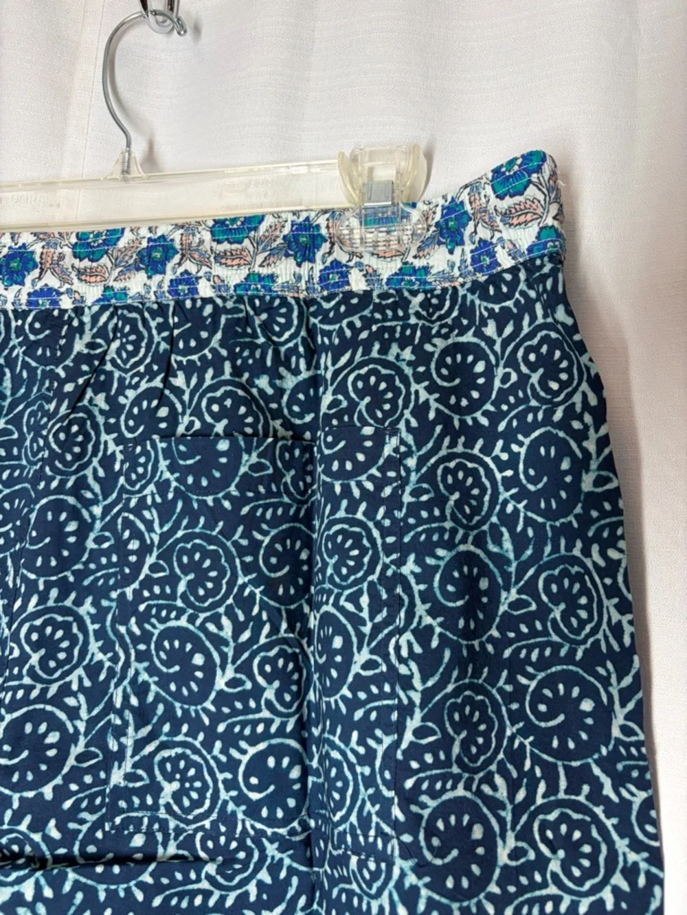 New Sundance Kai Shorts Blue Floral Bohemian Lightweight Cotton XL Beach Boho - Picture 7 of 12